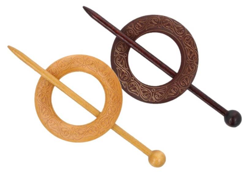 Tuchbrosche Holz Kreis 60mm Tuchschließe Haarbrosche Brosch Holzkreis Schließe Schnalle Schalpin Schalnadel von FinkHandmade