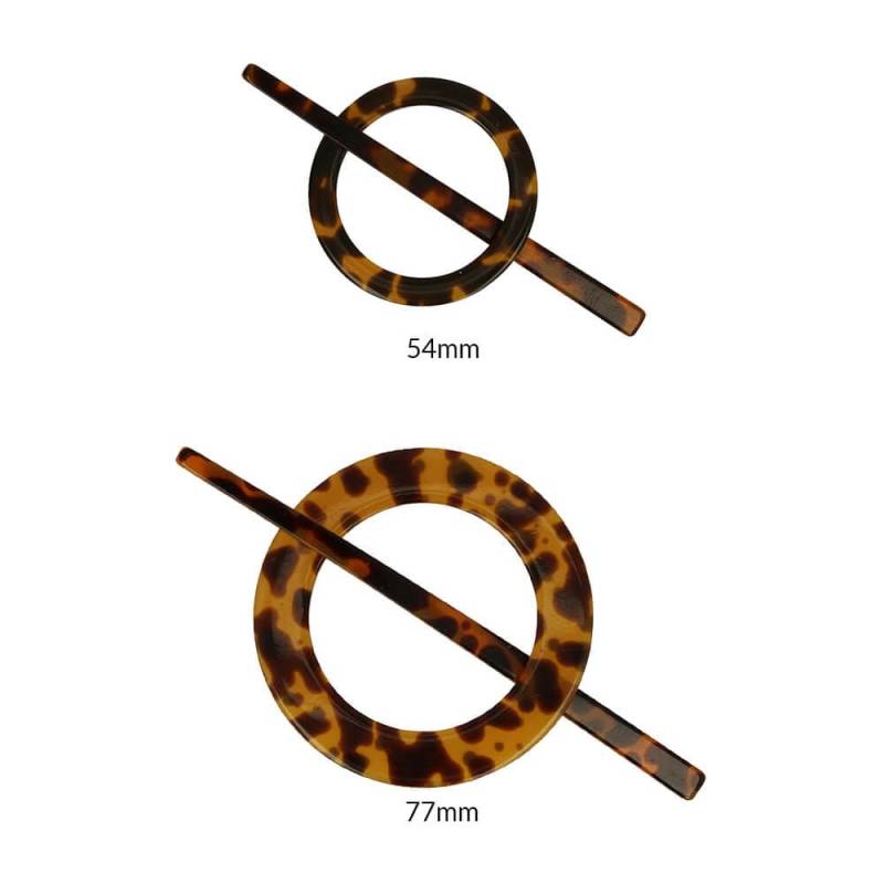 Tuchbrosche Tiermuster 54 Mm, 77 Kreis Tuchschließe Schalspangen Haarbrosche Brosche Schildpatt Schließe Schnalle Schalpin Schalnadel von FinkHandmade