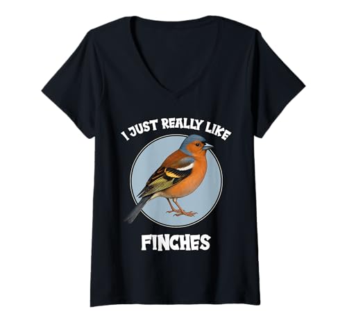 Damen Finken Fink T-Shirt mit V-Ausschnitt Damen Finken Fink T-Shirt mit V-Ausschnitt von Finken Fink Tier Shop