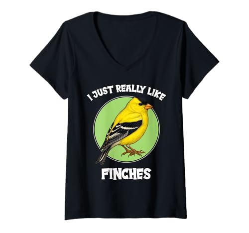 Damen Finken Fink T-Shirt mit V-Ausschnitt Damen Finken Fink T-Shirt mit V-Ausschnitt von Finken Fink Tier Shop