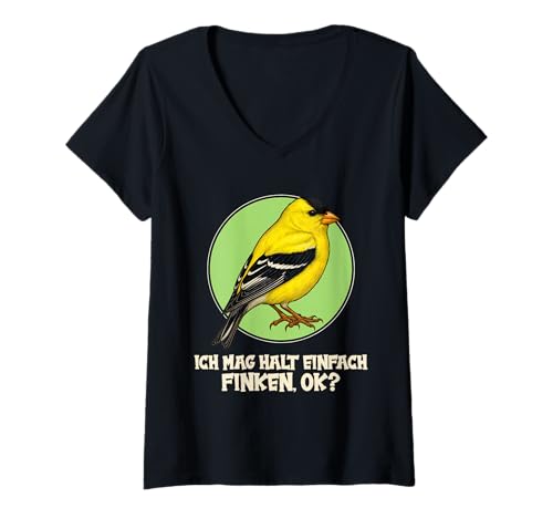 Damen Finken Fink T-Shirt mit V-Ausschnitt Damen Finken Fink T-Shirt mit V-Ausschnitt von Finken Fink Tier Shop