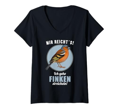 Damen Finken Fink T-Shirt mit V-Ausschnitt Damen Finken Fink T-Shirt mit V-Ausschnitt von Finken Fink Tier Shop