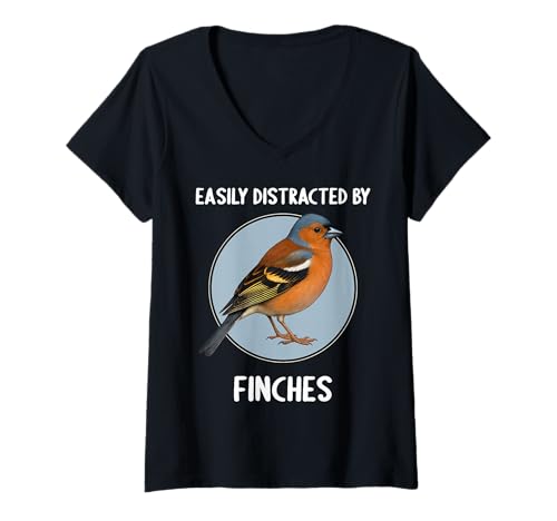 Damen Finken Fink T-Shirt mit V-Ausschnitt Damen Finken Fink T-Shirt mit V-Ausschnitt von Finken Fink Tier Shop