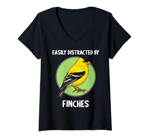 Damen Finken Fink T-Shirt mit V-Ausschnitt Damen Finken Fink T-Shirt mit V-Ausschnitt von Finken Fink Tier Shop