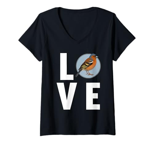 Damen Finken Fink T-Shirt mit V-Ausschnitt Damen Finken Fink T-Shirt mit V-Ausschnitt von Finken Fink Tier Shop