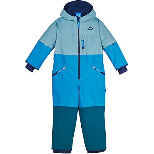 Finkid Akrobaati Colorblock-Blau - Wasserdichter atmungsaktiver Kinder Wintersport Overall, Größe 100-110 - Farbe Smok von Finkid