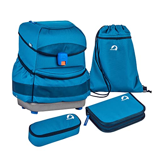 Finkid Buddy Classic Blau - Voll ausgestattetes Kinder Schulranzen-Set, 20l, Größe 20l - Farbe Seaport - Navy von Finkid