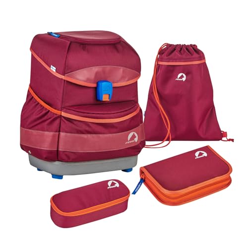 Finkid Buddy Classic Rot - Voll ausgestattetes Kinder Schulranzen-Set, 20l, Größe 20l - Farbe Beet Red - Chili von Finkid