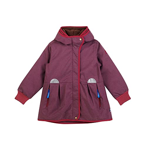 Finkid Girls Aina Ice Rot - Wasserdichte isolierte Mädchen 3-in-1 Jacke, Größe 110-120 - Farbe Eggplant - Beet Red von Finkid