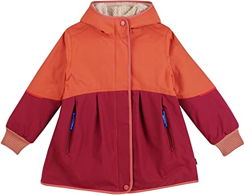 Finkid Girls Aina Mukka Colorblock-Orange-Rot - Wasserdichte warme Mädchen Winterjacke, Größe 80-90 - Farbe Fox - Rose von Finkid