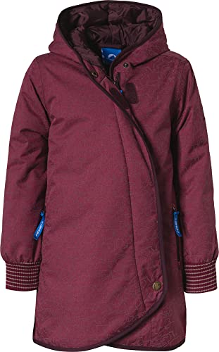 Finkid Likka Ice wasserfester Mädchen Wintermantel mit gesteppter Innenseite und reflektierendem Animal Print,Beet Red/Eggplant,90-100 von Finkid