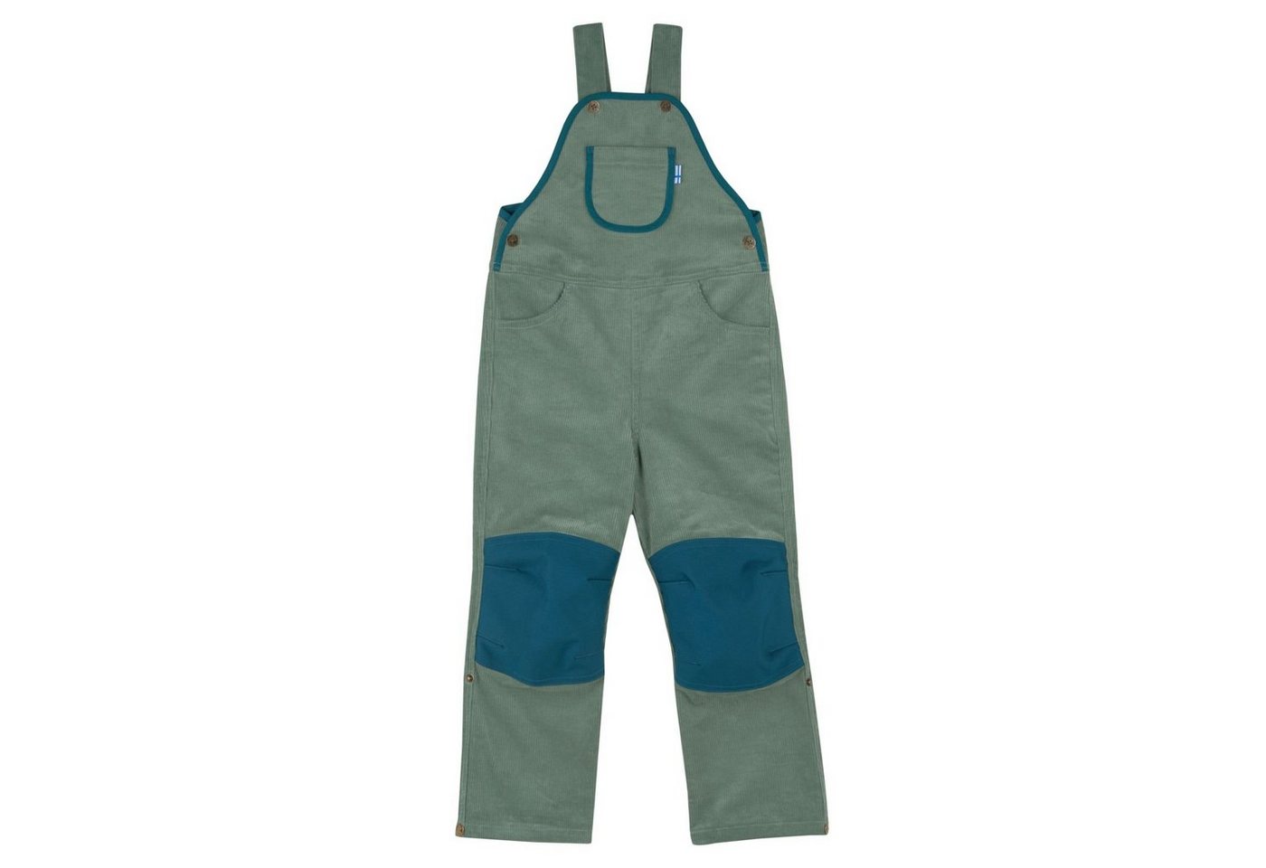 Finkid Outdoorhose Finkid Loiri Cord Latzhose Green Bay/Deep Teal 90/100 von Finkid