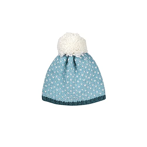 Finkid Pekoni Blau - Warme Kinder Grobstrick Beanie, Größe M - Farbe Smoke Blue - Offwhite von Finkid