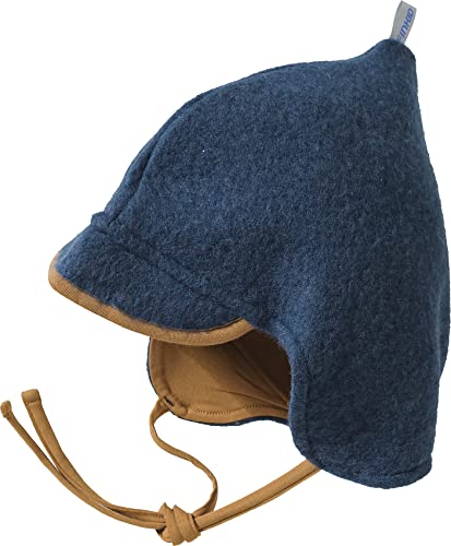 Finkid Popi Wool Blau - Vielseitige warme Kinder Wollfleece Zipfelmütze, Größe S - Farbe Navy von Finkid