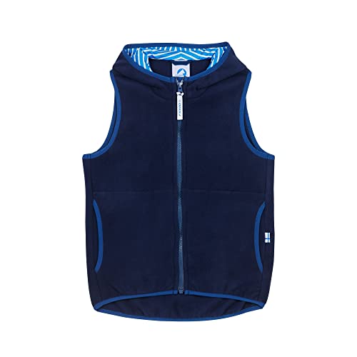 Finkid Poppeli Blau - Vielseitige Zip-in kompatible Kinder Fleece Weste, Größe 110-120 - Farbe Navy - Denim von Finkid