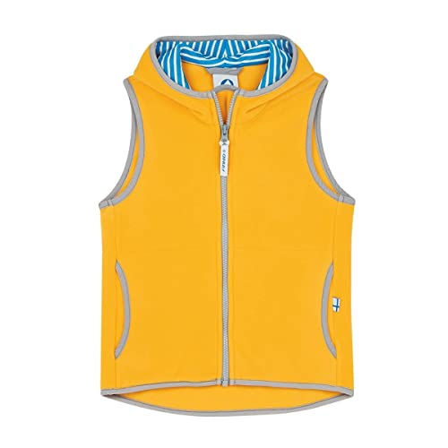 Finkid Poppeli Gelb - Vielseitige Zip-in kompatible Kinder Fleece Weste, Größe 140-150 - Farbe Yellow - Storm von Finkid