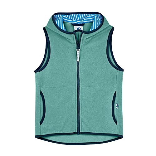 Finkid Poppeli Grün - Vielseitige Zip-in kompatible Kinder Fleece Weste, Größe 140-150 - Farbe Trellis - Navy von Finkid