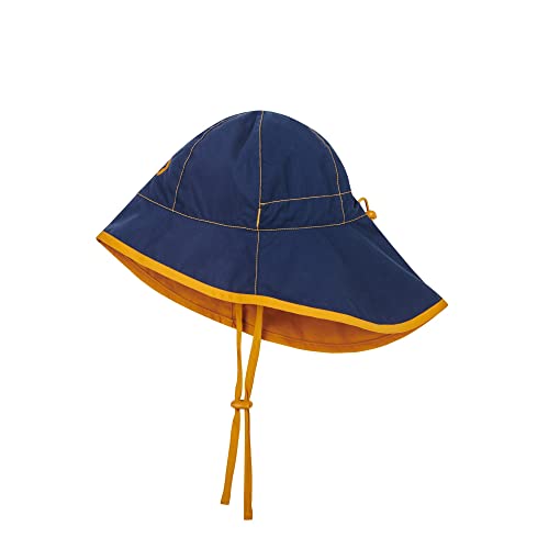 Finkid Ranta Sport Blau - Wasserabweisender leichter Kinder Sommerhut, Größe 54 - Farbe Navy - Golden Yellow von Finkid