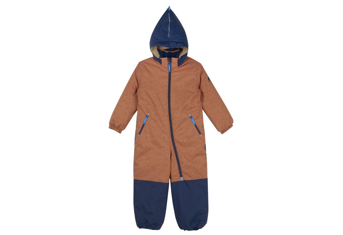 Finkid Schneeoverall Turva Ice Winteroverall mit Besätzen Almond/Navy 110/120 Overrall Winteranzug Kinder Overall von Finkid