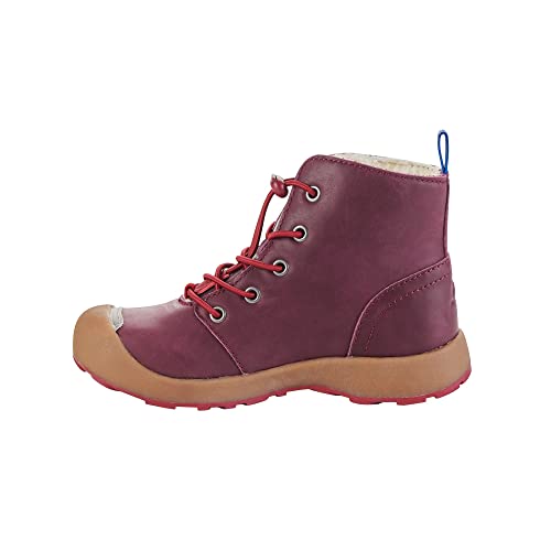 Finkid Siipi Rot - Hochwertige warme Kinder Leder Booties, Größe EU 36 - Farbe Eggplant - Beet Red von Finkid