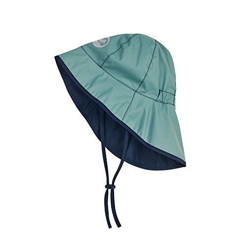 Finkid Tihku Grün - Atmungsaktiver wetterfester Kinder Südwester Hut, Größe S - Farbe Trellis - Navy von Finkid