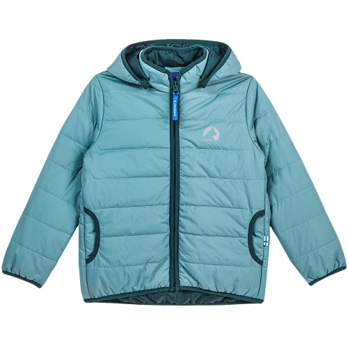 Finkid Vanukas Blau - Zip-in-kompatible isolierte Kinder Steppjacke, Größe 90-100 - Farbe Smoke Blue - Deep Teal von Finkid