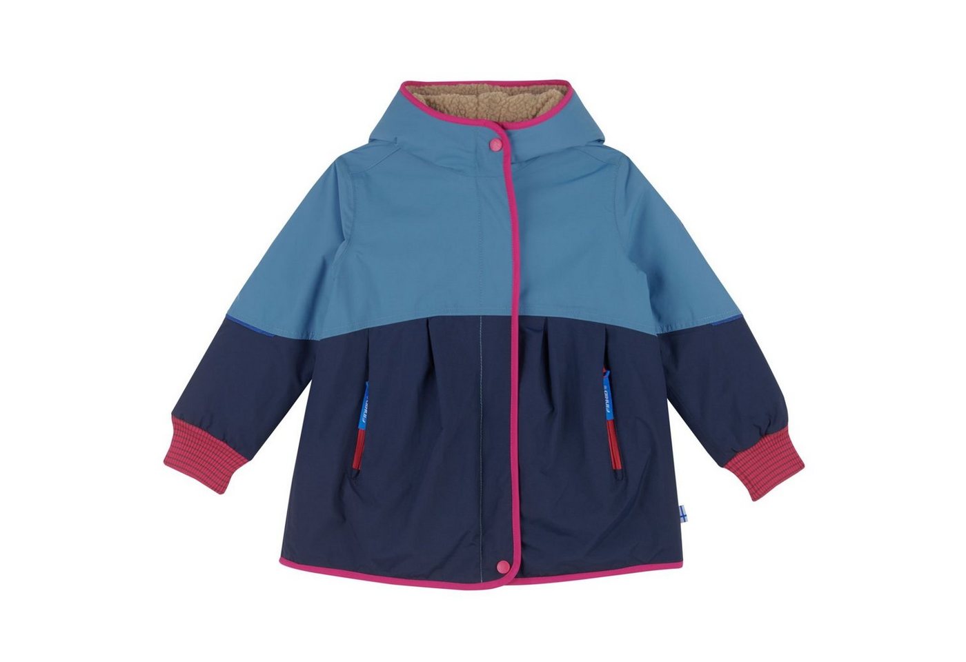 Finkid Winterjacke Finkid Aina Mukka Dove/Raspberry Wintermantel mit Teddyfutter 120/130 Teddyfutter Winterjacke Jacke Kinder Mantel von Finkid