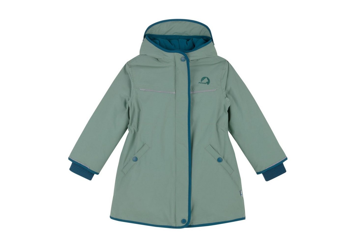 Finkid Winterjacke Finkid Milla Mädchen Wintermantel Green Bay/Deep Teal 130/140 Winterjacke Jacke Kinder Mantel von Finkid