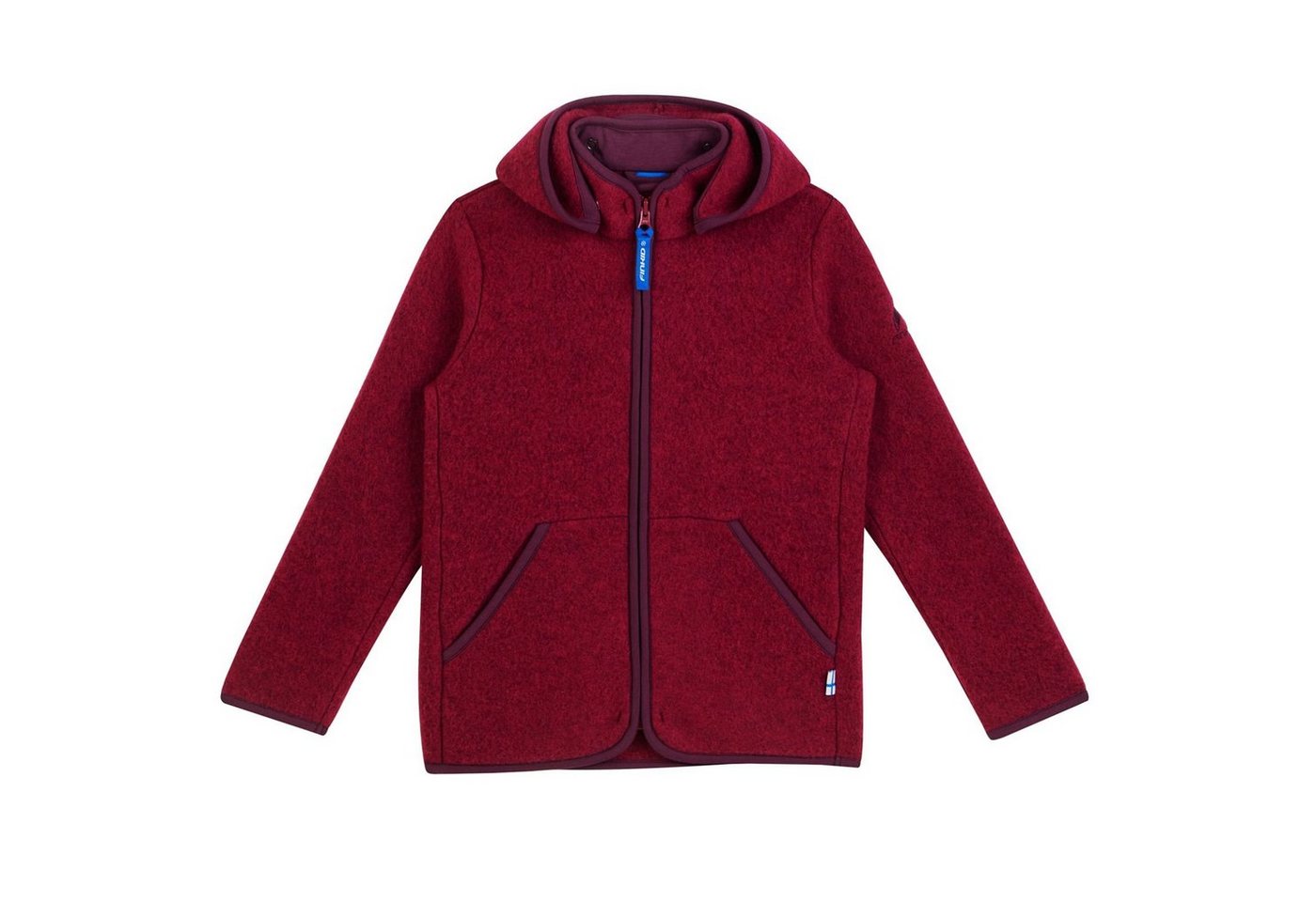 Finkid Wolljacke Luonto Wool Beet Rd/Eggplant Zip-in Outdoorjacke Übergangsjacke 90/100 von Finkid