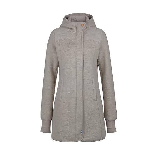 Finside Kansa Damen Wollfleece Langjacke mit Kapuze - Zip in Innenjacke von Finkid