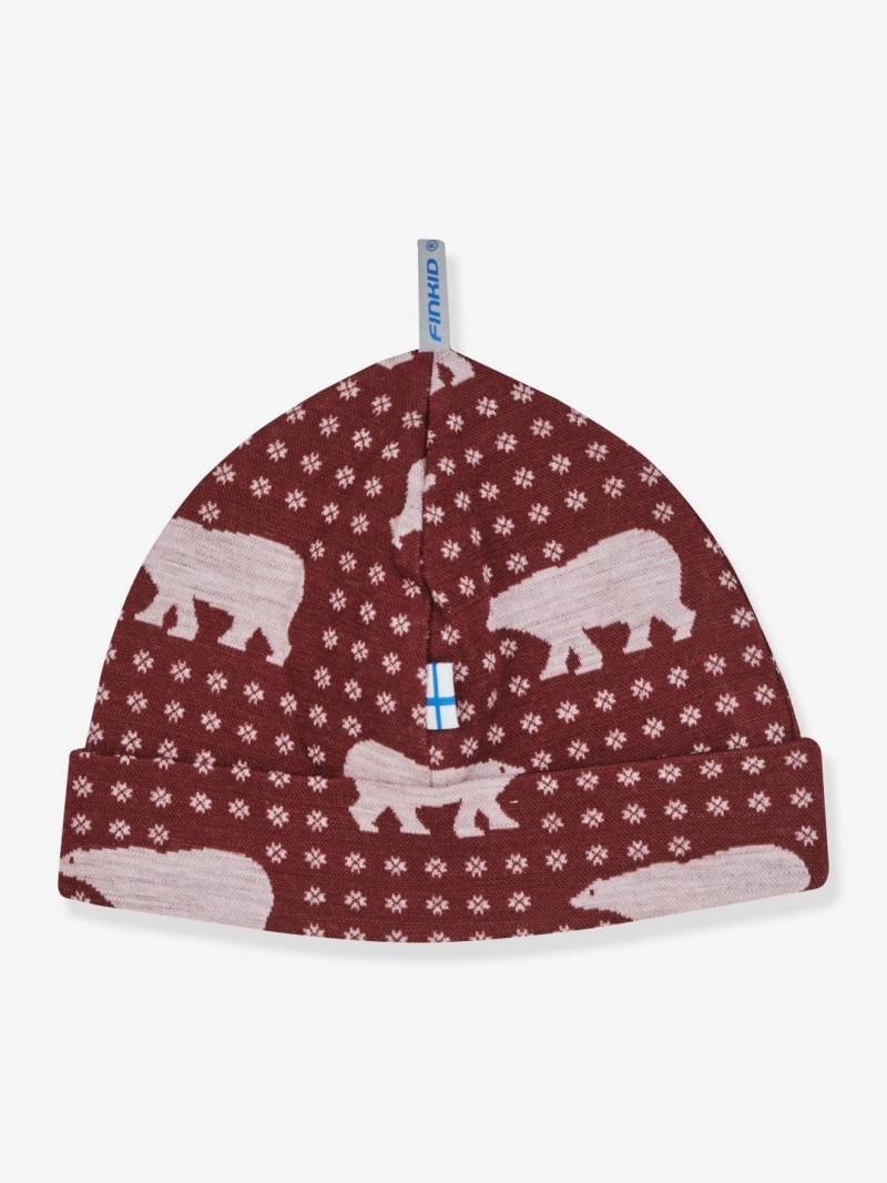 Kinder Strickmütze HITTI NORDIK finkid mit Wolle granatapfel von Finkid