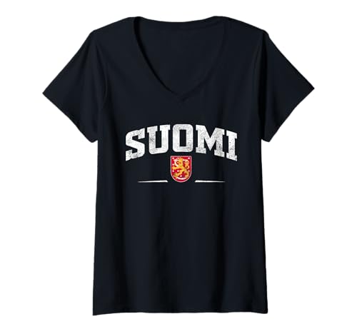 Damen Finland / Suomi T-Shirt mit V-Ausschnitt von Finland / Suomi Designs
