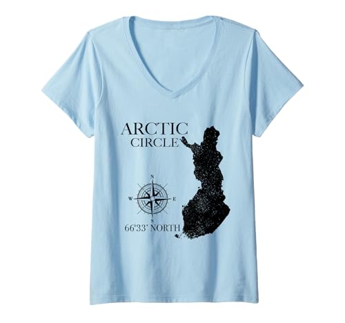Damen Finnland Arctic Circle Lappland Finnish Souvenir T-Shirt mit V-Ausschnitt Damen Finnland Arctic Circle Lappland Finnish Souvenir T-Shirt mit V-Ausschnitt von Finland Arctic Circle - Souvenirs & Gifts