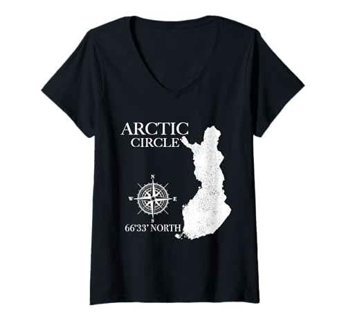 Damen Finnland Arctic Circle Lappland Finnish Souvenir T-Shirt mit V-Ausschnitt Damen Finnland Arctic Circle Lappland Finnish Souvenir T-Shirt mit V-Ausschnitt von Finland Arctic Circle - Souvenirs & Gifts