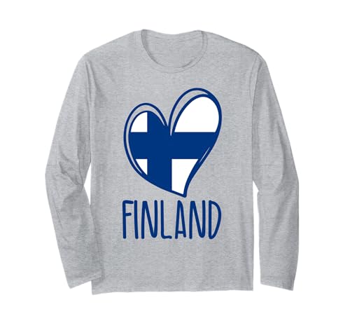 Patriotische finnische Herz-Grafik Finnland-Flagge Kinder Mädchen Langarmshirt von Finland Finnish Flag Designs