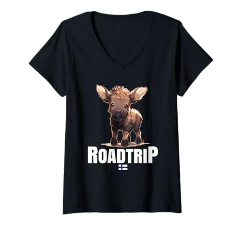Damen Finnische Roadtrip Wohnmobil Gadgets Reise Souvenirs Finnland T-Shirt mit V-Ausschnitt Damen Finnische Roadtrip Wohnmobil Gadgets Reise Souvenirs Finnland T-Shirt mit V-Ausschnitt von Finland Souvenirs and Finnish Gift