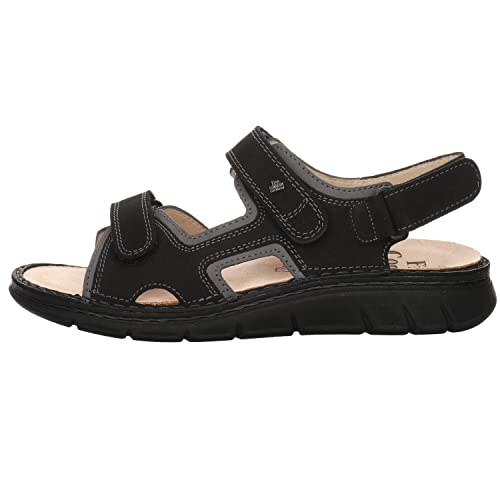 Finn Comfort Herren Trekkingsandalen Wanaka-S Sandale Leder-/Textilkombination Wandern Bequem Outdoor uni schwarz klettverschluss sommer von Finn Comfort