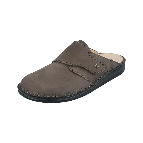 Finn Comfort Amalfi Elefante (grau) - Clogs - Herrenschuhe Sandale/Pantolette, Grau, Leder (Nabuk) von Finn Comfort