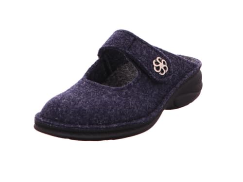 Finn Comfort Brig Clog aus Wollfilz 6567-416048, Darkblue, Klettverschluss Blau Gr. 43 von Finn Comfort
