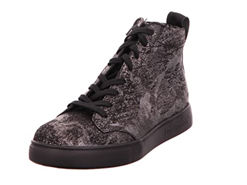 Finn Comfort Damen Stiefeletten Schuhe Pisco Boots Veloursleder Elegant Freizeit Bedruckt bequem weit Boots Silber-schwarz, 39.5 EU, Neroargento von Finn Comfort