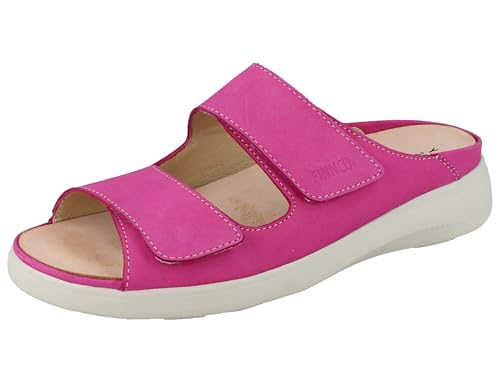 Finn Comfort Flores-Soft Damen Pantoletten Hausschuhe pink Nubukleder von Finn Comfort