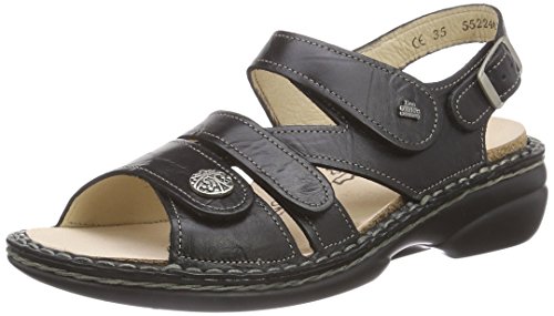 Finn Comfort Gomera, Damen Knöchelriemchen Sandalen, Schwarz (Schwarz), 37 EU von Finn Comfort