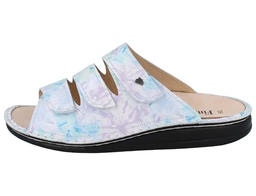 Finn Comfort Korfu Damen Pantolette Hausschuhe blau lila Sky Blur Glattleder von Finn Comfort