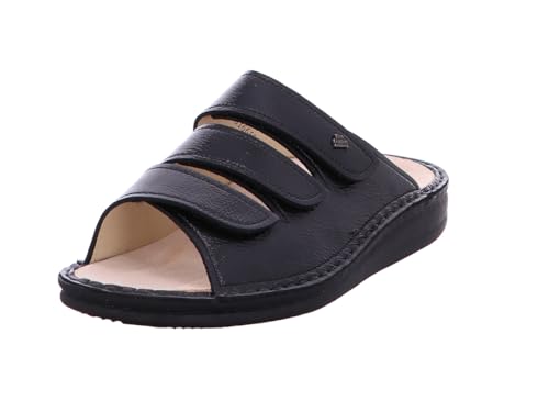 Finn Comfort Korfu - Pantolette, Classic, Knautschlack-Leder, Schwarz, 1508-022099 Schwarz Gr. 38 von Finn Comfort