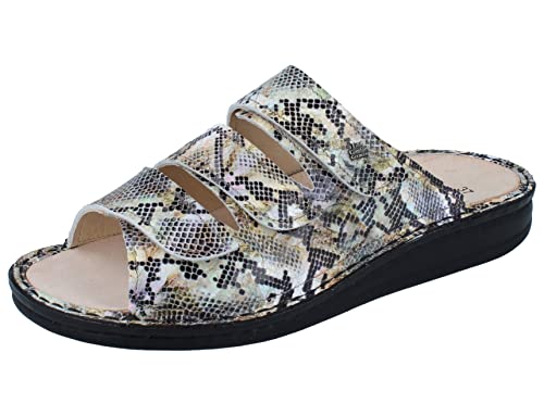 Finn Comfort Korfu Pantolette Damen Mehrfarbig Multi Jungle Glattleder von Finn Comfort