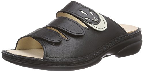 Finn Comfort Kos, Damen Offene Sandalen, Schwarz (Schwarz/Jasmin), 35 EU von Finn Comfort