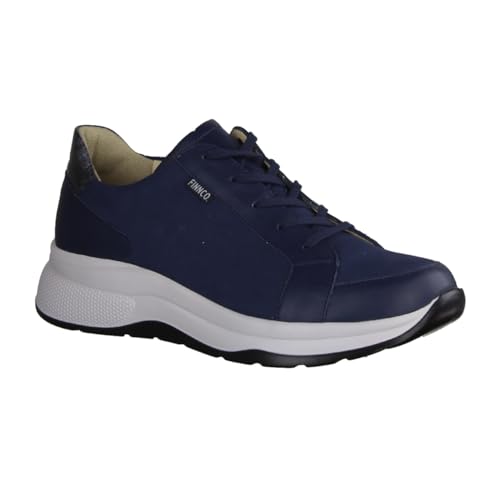 Finn Comfort Lafayette Navy/Platin (blau) - Schnürschuh mit Loser Einlage - Marken, Blau, Leder (florentin/Nubuk/Maglia), Gr. 40 EU von Finn Comfort