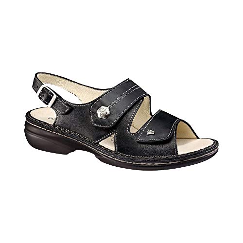 Finn Comfort Milos, Damen Knöchelriemchen Sandalen, Schwarz (Schwarz), 36 EU von Finn Comfort