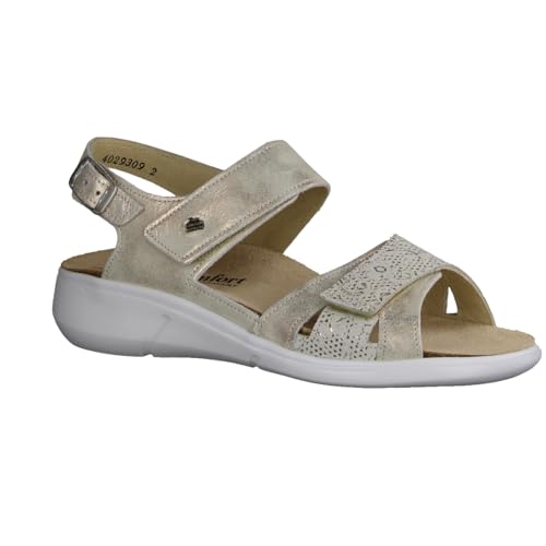 Finn Comfort Nadi Champagne (Beige) - Sandale mit loser Einlage - Damenschuhe Sandale bequem/lose Einlage, Beige, leder (nuvola/garden) von Finn Comfort