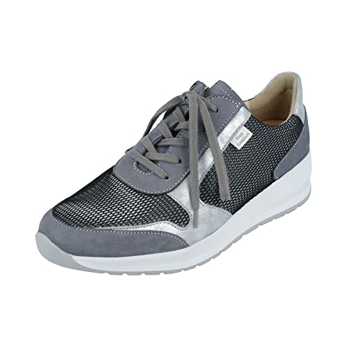 Finn Comfort Schuhe Halbschuhe Schnürschuhe Sportlich Mori Sneaker Leder-/Textilkombination Freizeit Sport Schuhe Gemustert grau bequem Mori von Finn Comfort